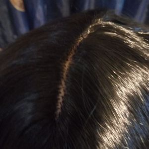 26" Human hair black wig